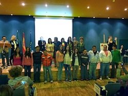 Alumnas y profesores en la entrega de premios Joaquín Sama 2012/2013