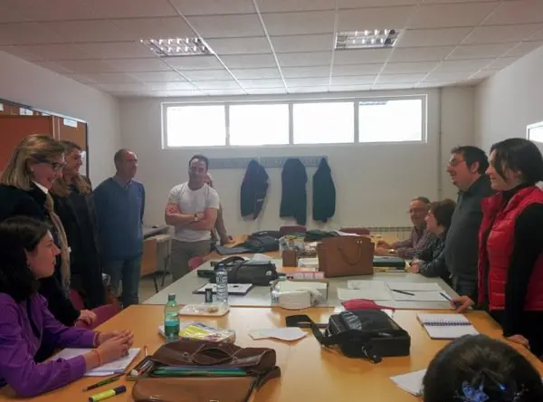 En la sala de profesores del IESO Valles de Gata