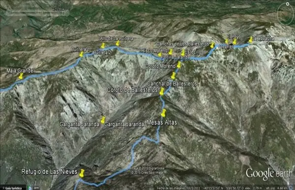 Trazado de la III ruta 14 Dosmil del Club Valcorchero. IMAGEN CEDIDA POR ANG&Eacute;LICA MONTEJO