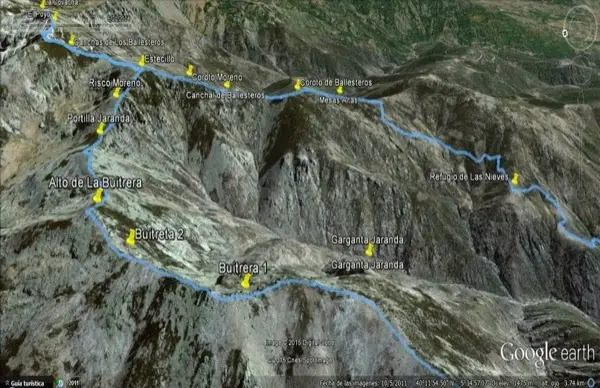 Trazado de la III ruta 14 Dosmil del Club Valcorchero. IMAGEN CEDIDA POR ANG&Eacute;LICA MONTEJO