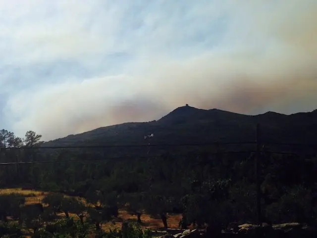 Incendio de Acebo visto desde Cadalso. Angel Garc&iacute;a