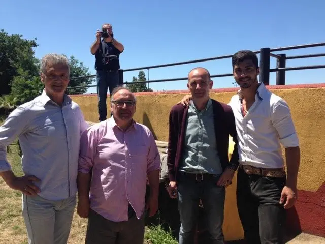 De izquierda a derecha, Antonio S&aacute;nchez C&aacute;ceres, Jos&eacute; Luis Castro, Manuel Mej&iacute;as y Jairo C&aacute;ceres en El Espinel