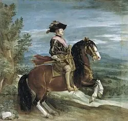 Felipe IV a caballo, por Vel&aacute;zquez. Museo del Prado