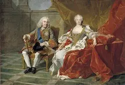 Felipe V e Isabel de Farnesio hacia 1743. ( L.M. van Loo. Museo del Prado)
