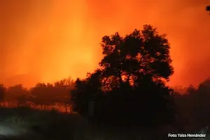 Incendio en Valverde del Fresno la noche del 4 de agosto de 2013. YAIZA HERN&Aacute;NDEZ