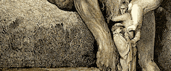 Afotu del giganti Ant&eacute;u cunus poetas Danti i Vilgiliu. Cantu XXXI del&acute;Infielnu. Ehzena dela Divina Comeya, de Danti Alighieri
