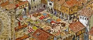 El mercado en la ciudad medieval