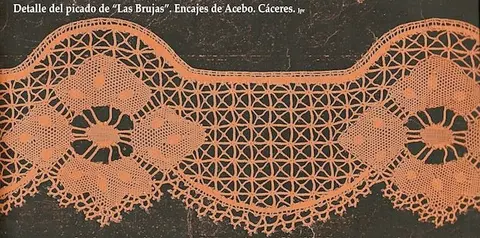 Detalle del picado de Las Brujas. Encajes de Acebo. Ca?ceres