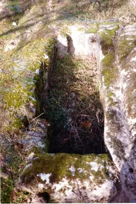 Sepultura antropomorfa excavada en roca del Valle de J&aacute;lama. Una imagen de JOS&Eacute; LUIS MART&Iacute;N GALINDO en www.sierradegatadigital.es