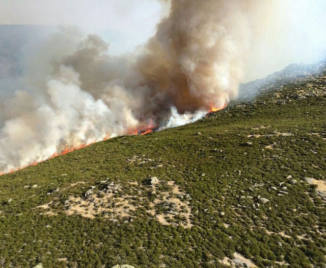 Incendio en la Garganta de los Infiernos en el verano de 2016
