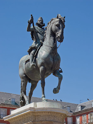 Estatua ecuestre de Felipe III en la Plaza Mayor de Madrid