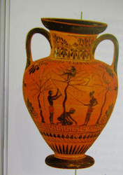 Aceituneros de un jarrón griego del Museo Británico