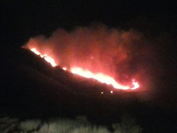 Incendio en Valverde la noche del 11 de septiembre.