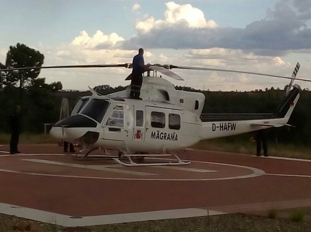 El helicóptero de la BRIF alcanzado por un rayo en Acebo en la base de Hoyos CEDIDA
