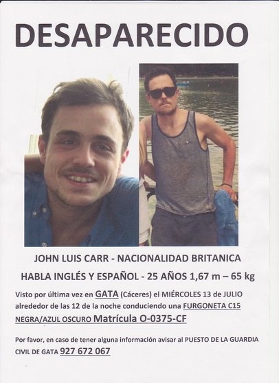 John Luis Carr, desaparecido