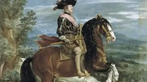 Felipe IV a caballo, por Vel&aacute;zquez. Museo del Prado