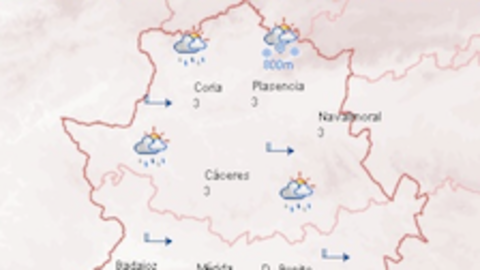 Alerta Naranja por nieve en el norte de C&aacute;ceres. AEMT