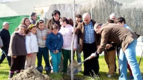 Plantaci&oacute;n en Las Eras durante la 208 Fiesta del &Aacute;rbol