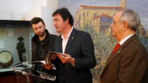 Eduardo Villaverde, Angel Custodio y Ferm&iacute;n Sol&iacute;s en la Casa Museo Guayasam&iacute;n