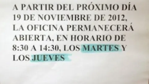 Anuncio del cierre de la OCA y el CAD en Hoyos