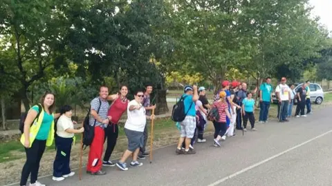 El grupo de Mensajeros de la Paz en la zona del Valle