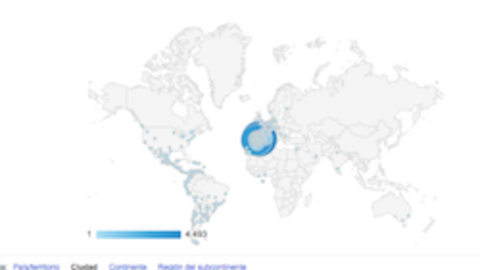 Lectores de Sierra de Gata Digital en el mundo seg&uacute;n google analytics