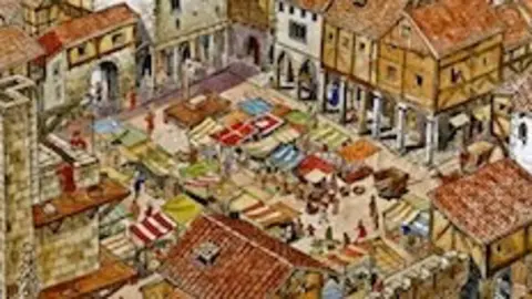 El mercado en la ciudad medieval
