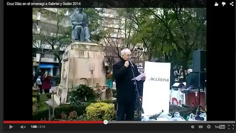Cruz D&iacute;az en el homenaje a Gabriel y Gal&aacute;n