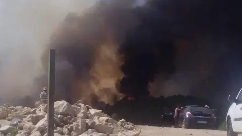 En las proximades del incendio de Acebo en la zona de La Osa. Imagen de Sonia Seco Fern&aacute;ndez para www.sierradegatadigital.es