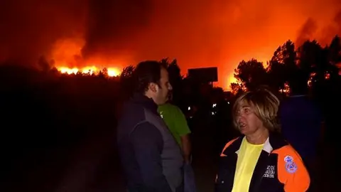 La presidenta Charo Cordero con el diputado provincial Alfonso Beltr&aacute;n anoche en la Sierra