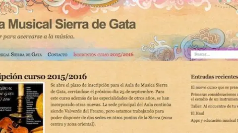 Portada del blog del Aula Musical Sierra de Gata www.sierradegatadigital.es