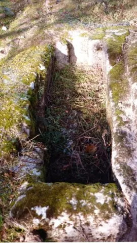 Sepultura antropomorfa excavada en roca del Valle de J&aacute;lama. Una imagen de JOS&Eacute; LUIS MART&Iacute;N GALINDO en www.sierradegatadigital.es