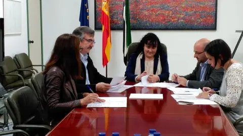 Reunión para la entrega del ganado