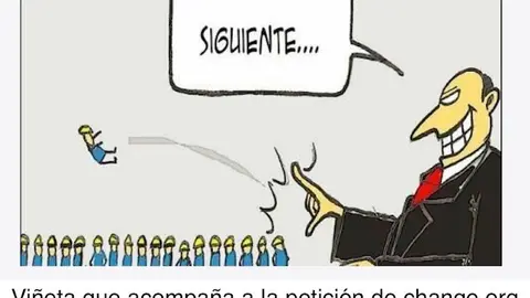 Viñeta contra el cierre de Liberbank en Extremadura en change.org