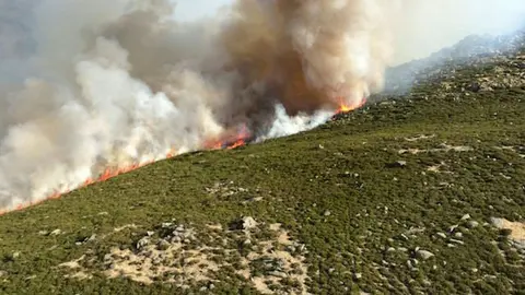 Incendio en la Garganta de los Infiernos en el verano de 2016