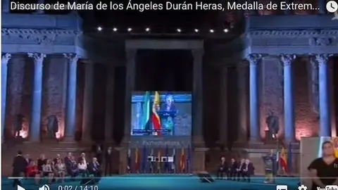 Discurso de Maria Angeles Durán el Día de Extremadura de 2009