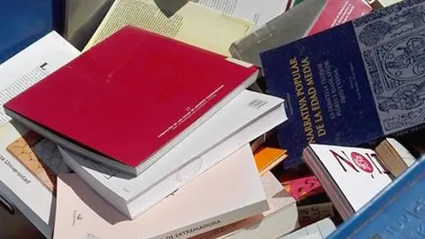 Libros arrojados en la basura en Gata pertenecientes a la Biblioteca Municipal