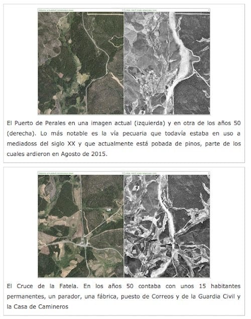 Puerto de Perales y la Fatela. Comparativa con los años 50