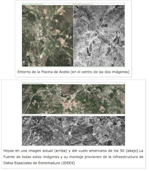 Entorno de las piscinas de Hoyos y Acebo. Comparativa