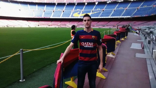 Angel Luis Hernández en el Camp Nou
