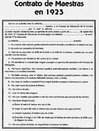 Contrato de maestras 1923
